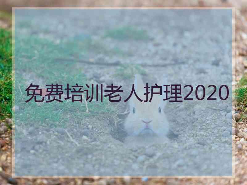 免费培训老人护理2020