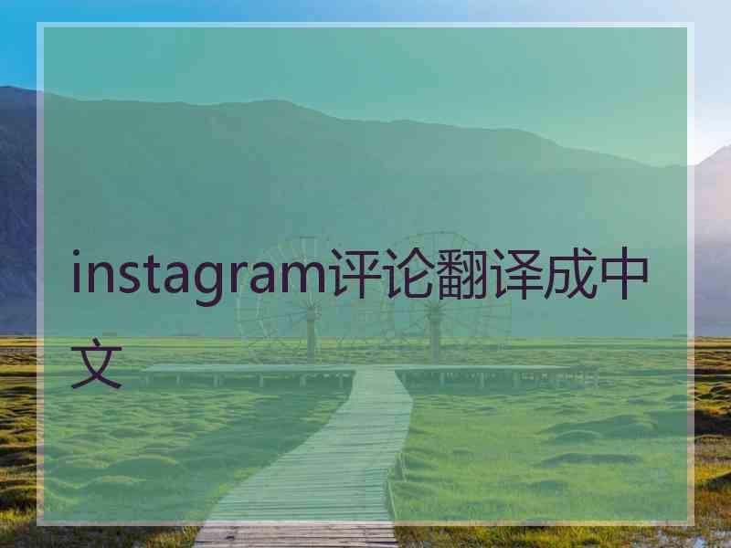 instagram评论翻译成中文