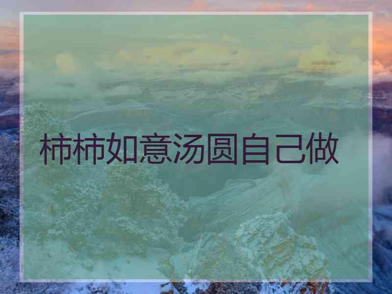 柿柿如意汤圆自己做