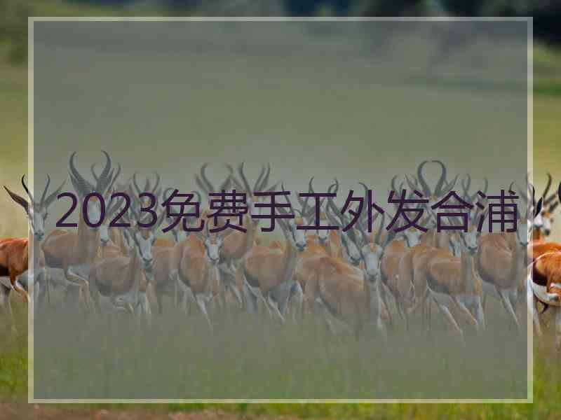 2023免费手工外发合浦