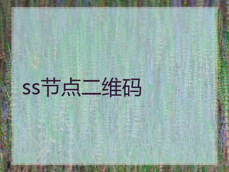 ss节点二维码