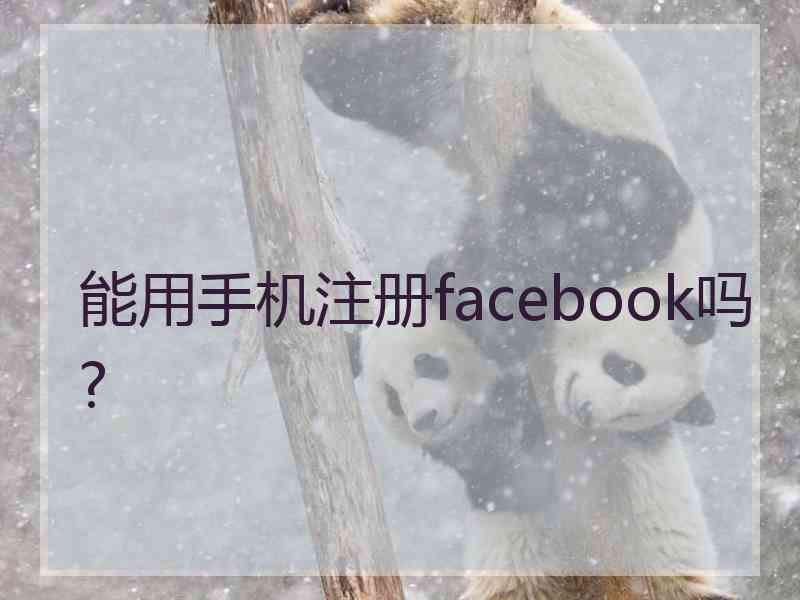 能用手机注册facebook吗?