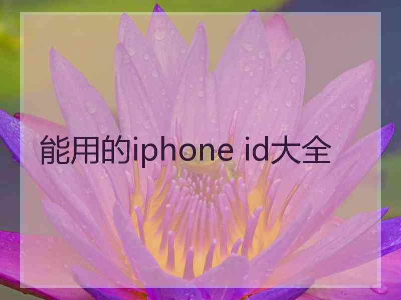 能用的iphone id大全