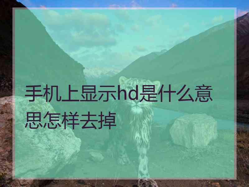 手机上显示hd是什么意思怎样去掉