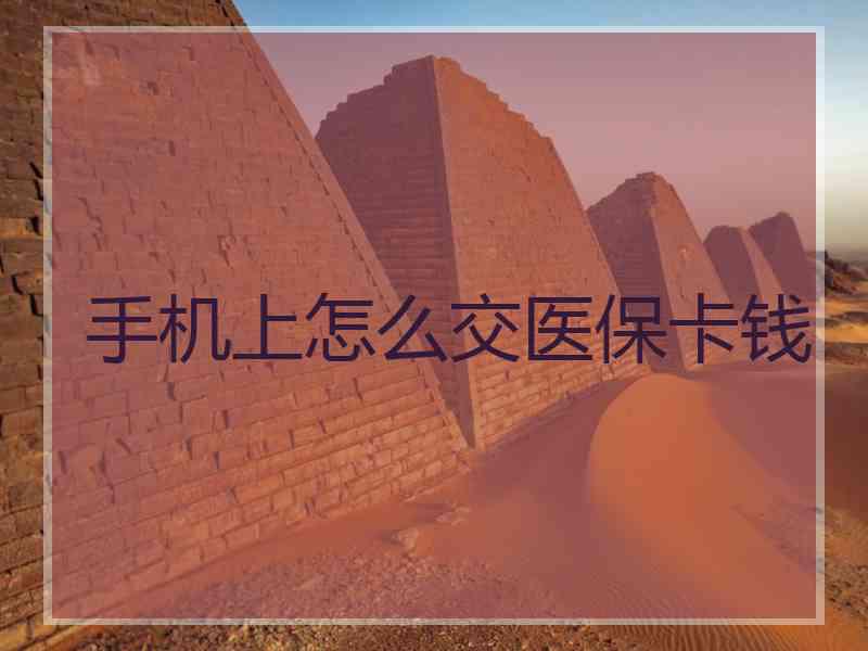 手机上怎么交医保卡钱