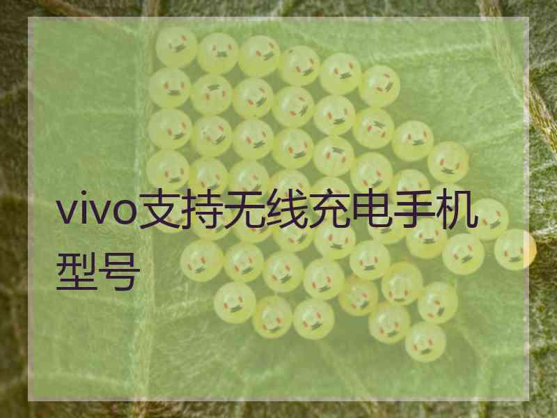 vivo支持无线充电手机型号