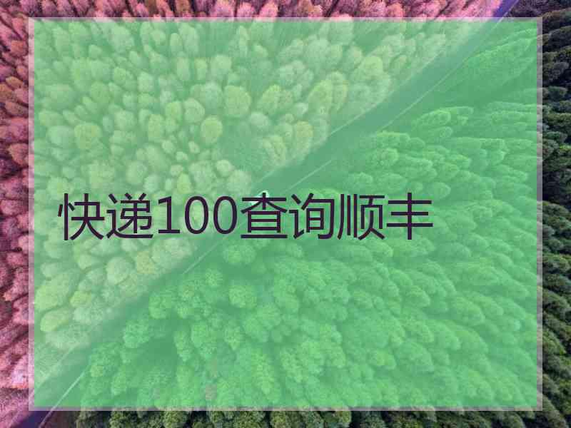 快递100查询顺丰