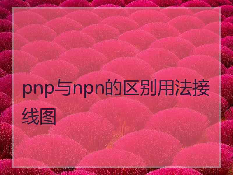 pnp与npn的区别用法接线图