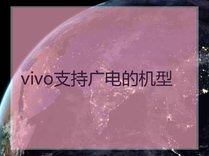 vivo支持广电的机型