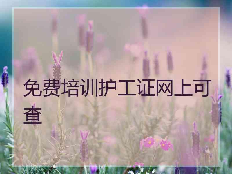 免费培训护工证网上可查