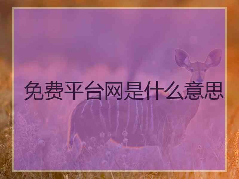 免费平台网是什么意思