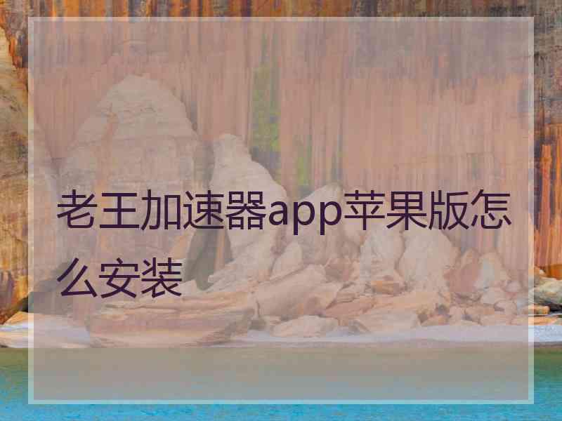 老王加速器app苹果版怎么安装