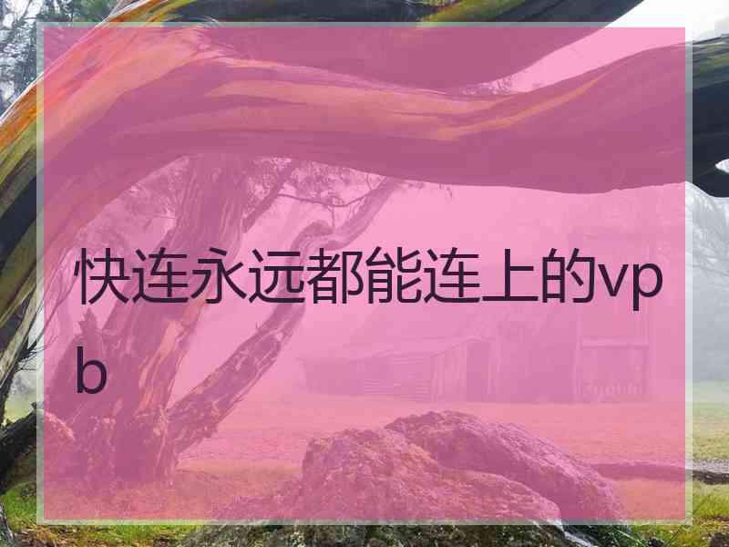 快连永远都能连上的vpb