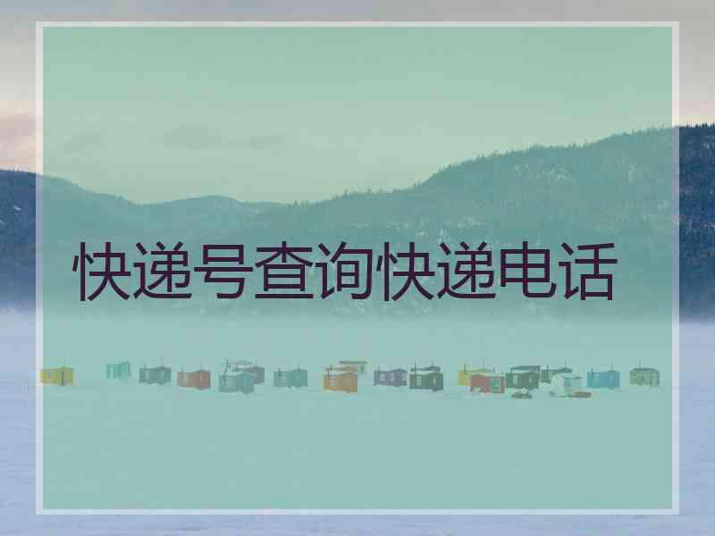 快递号查询快递电话