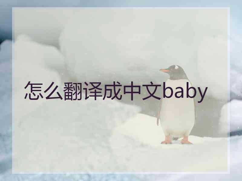 怎么翻译成中文baby