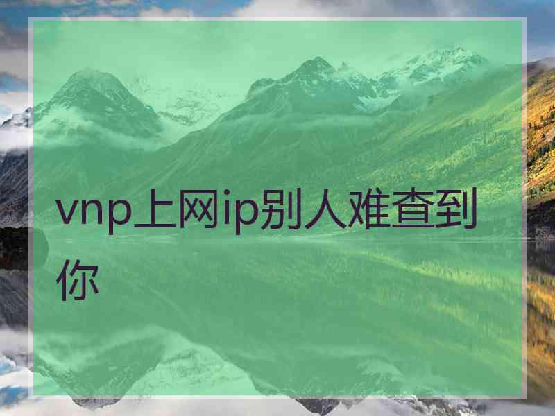 vnp上网ip别人难查到你